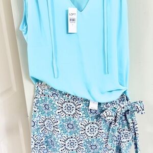 LOFT Light Blue Top (shown with Floral Skirt-sold seperately)